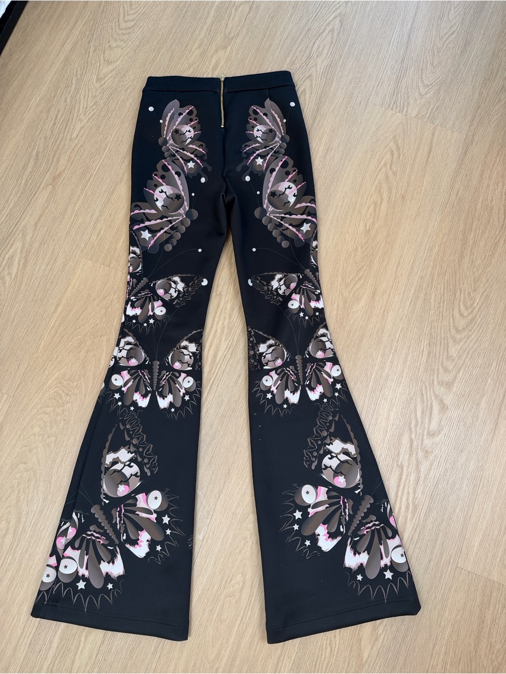 NWOT Cynthia Rowley Bonded Fit and Flare Neoprene Pants in Black Butterfly 4 - Picture 8 of 10